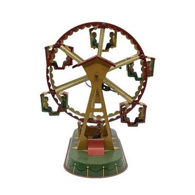 Lot 400-033 
Vintage JW Altex Company, Tin Windup Ferris Wheel, Made In Germany