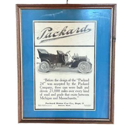 Lot 134   
Packard 24 Automobile Vintage Framed Advertisement
