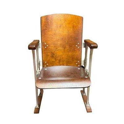 Lot 100-371   
Vintage Metal And Wood Folding Theater/Cinema Seat