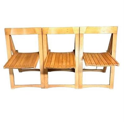 Lot 100-395   =
Mid Century Folding Trieste Style Chairs, Set Of Three