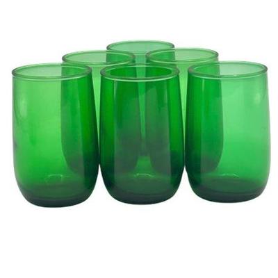 Lot 183  
Anchor Hocking, Vintage Forest Green Small Glass Juice Tumblers, Set of Six (6)