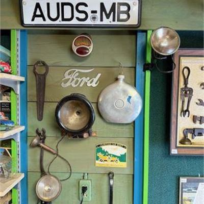 Lot 400-417   
Collection Of Vintage Automotive Parts And Signs