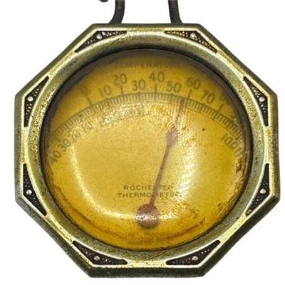 Lot 203  
Rochester Brass Antique Desk Thermometer
