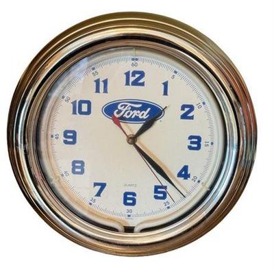 Lot 400-060   
Vintage Ford Quartz Neon Blue Wall Clock