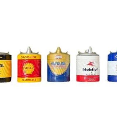 Lot 400-412   
Collection Of Small Vintage Classic Brands Metal Oil/Fuel Cans, Set Of Five