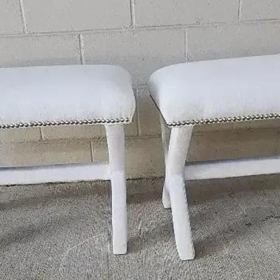 2 White Ottoman 