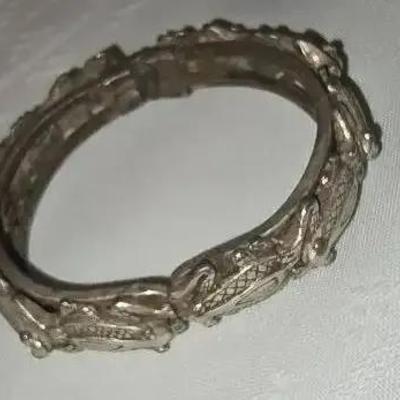 Haida Silver Frog Bracelet 