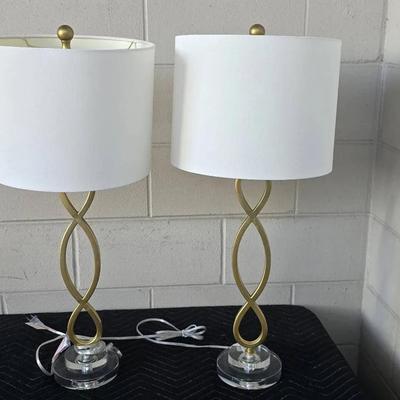 2 Elegant Glass Lamps 