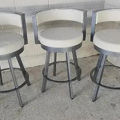 3 Swivel Counter High Bar Stools 