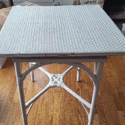 White Wicker Table