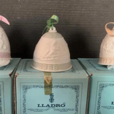 3 Lladro Christmas Bells ‘87, ‘88, ‘89