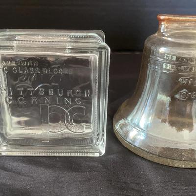 2 Glass Banks - Pittsburgh Corning Glass Block  Bicentennial &  Liberty Bell