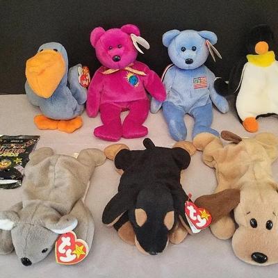 7 Ty Beanie Babies & 1st Edition, Series II Collectors Cards
