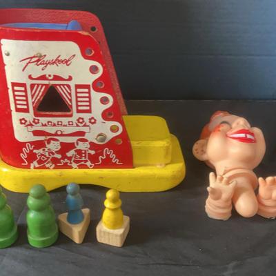 Playskool Old Woman Who Lives In A Shoe Lacer/sorter, Howdy Doody Head & Hands