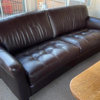 Brown Leather Couch 