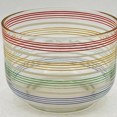 Vintage Rainbow Striped Bowl