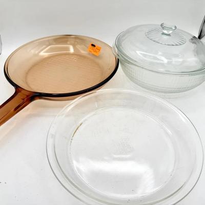 Vision By Corning Pan & (2) Pyrex Dishes