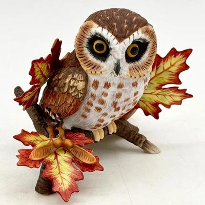 Lenox Garden Bird Collection Porcelain Figurine Saw Whet Owl