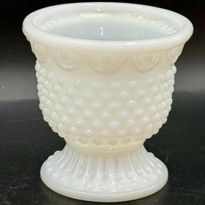 Avon Milk Glass Hobnail Pedestal Cup