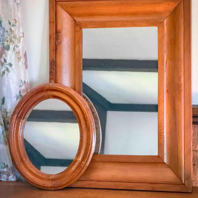 (2) Rustic Wood Mirrors