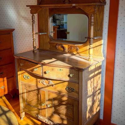 Antique Ornate Side Cupboard