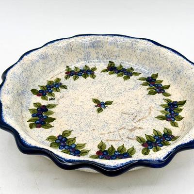 Signed Maine Blueberry Pie Plate 