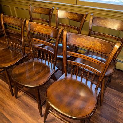 Vintage Hitchcock Kitchen Table Chairs, Set of 6