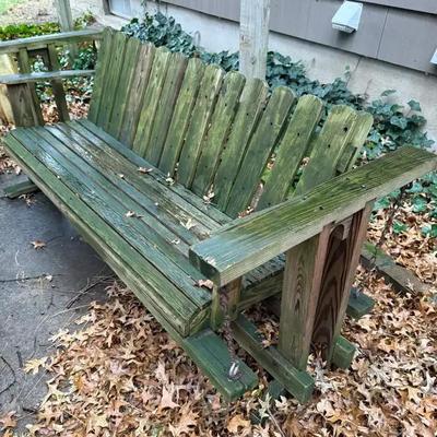 Outdoor Wood Glider Bench