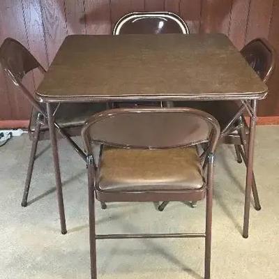 Meco Folding Table And Chairs