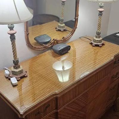 Vintage Dresser, Chest, Table, Bed Frame & Simmons Beautyrest Mattress