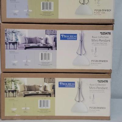Progressive Lighting Rave Mini-Pendant Set Of 3 New In Box 