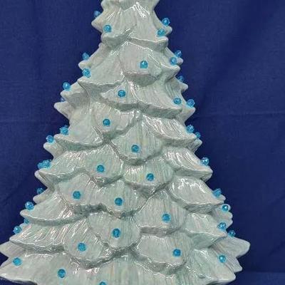Mint Green Ceramic Tree From Vintage Mold