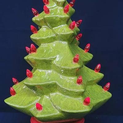 New Ceramic Tree Using Vintage Seeley Mold - Green And Mother of Pearl 