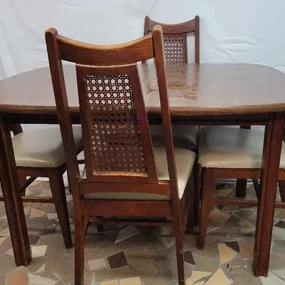 Dining Table With Cane Backed Chairs