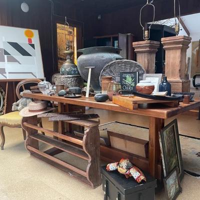 Sale Photo Thumbnail #7: antique shelving, lamps and decor