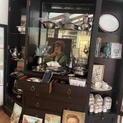 Sale Photo Thumbnail #4: Armoire, silver (some sterling) art china