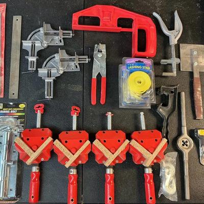 Assorted Hand Tools and Clamps 