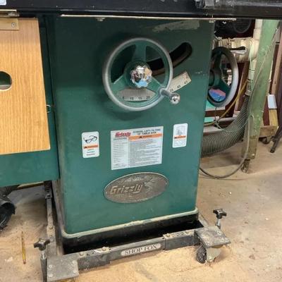 Grizzly G1023SL Table Saw with Shop Fox Fence System and Central Machinery Wet/Dry Grinder