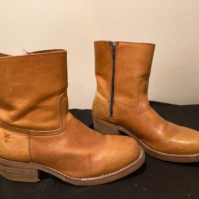 Frye Tan Leather Mid-Calf Boots