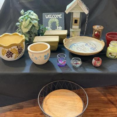 Assorted Planters, Home Décor & Accent Pieces Lot