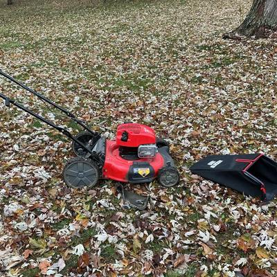 Gas-Powered Push Lawn Mower with Bag Attachment