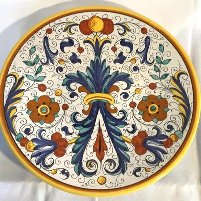 Hand Painted Italian Plate From Umbria