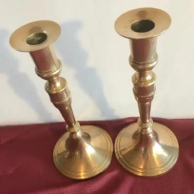 Pair Of Brass Candlestick Holders