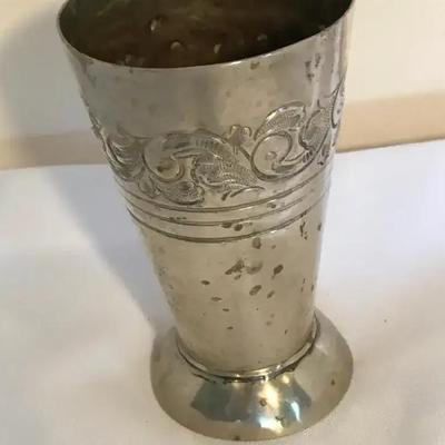 Silvered Brass Vase
