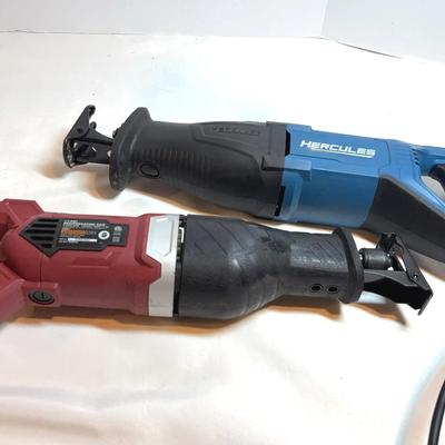 Two Reciprocating Saws With Blades