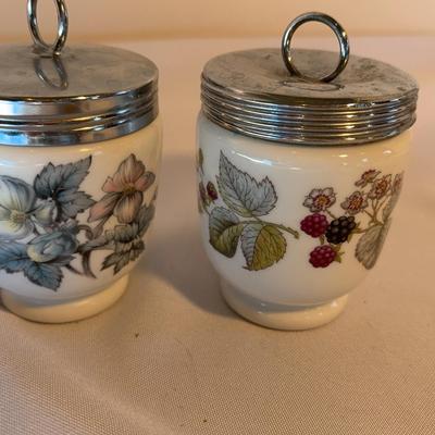 Two Royal Worcester egg coddlers