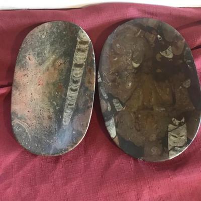 Two Fossil Marble Dishes