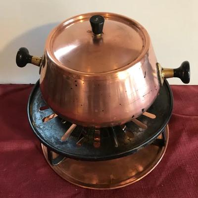 Copper Fondue Pot Marked Holland