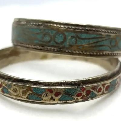 Two Turquoise Filled Berber Bracelets 