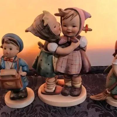 Three Hummel Figurines - Little Sweeper, Postman Plus